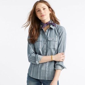 LL Bean signature denim popover shirt NWOT